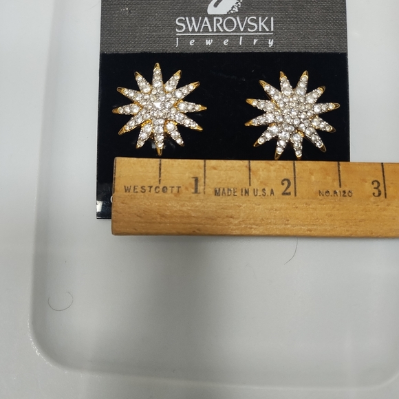 Vintage Swarovski Crystal Jeweler's Collection Star Clip On Earrings - Picture 6 of 6